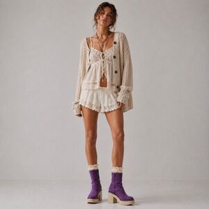 Free People Suede Leather Platform Sz 9 Square Toe Mid Calf Boots